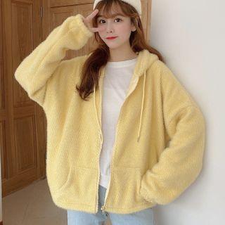 Chenille Hooded Long-sleeve Jacket As Shown In Figure - One Size