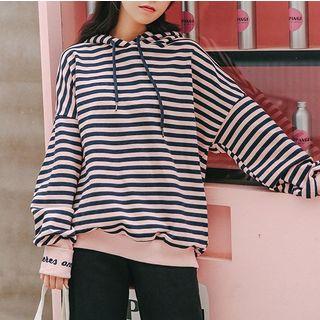 Lettering Stripe Hoodie