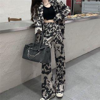 Set: Tie-dye Blazer + Straight Leg Pants