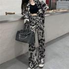 Set: Tie-dye Blazer + Straight Leg Pants