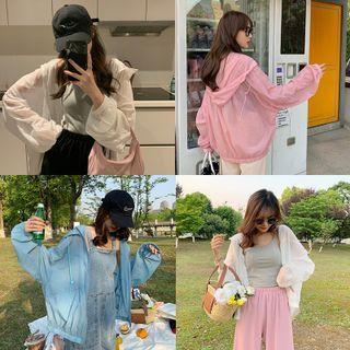 See-through Zip-up Hooded Jacket