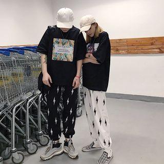 Couple Matching Flash Print Sweatpants