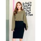 Drop-shoulder Long-sleeve Pocket-front T-shirt