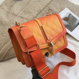Quilted Tasseled Faux Leather Crossbody Bag