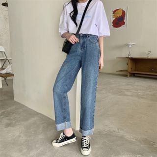 High-waist Straight-leg Jean