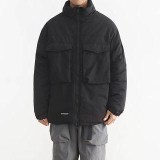 Stand Collar Cargo Zip Jacket