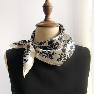 Print Silk Scarf Black & White - One Size