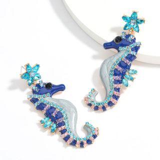Vintage Rhinestone Seahorse Drop Earring