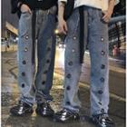 Hoop Cutout Straight-cut Jeans