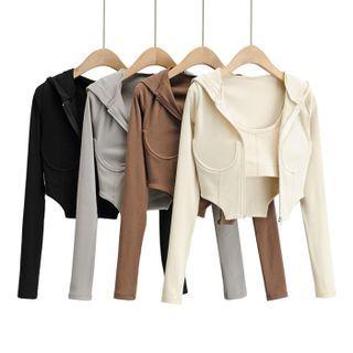 Set: Cropped Zipped Jacket + Top