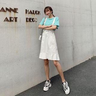 Ruffle-trim Jumper Dress