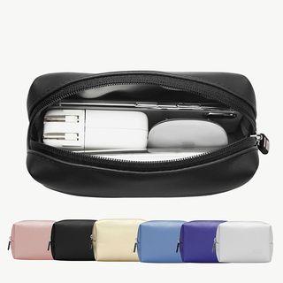 Faux Leather Accessory Zip Pouch