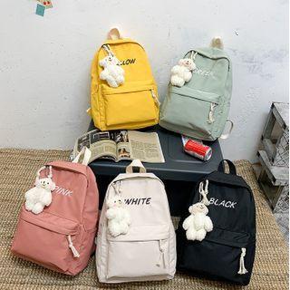 Lightweight Lettering Backpack / Bear Bag Charm / Set
