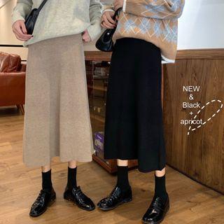 High-waist Knit Midi Pencil Skirt