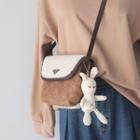 Rabbit Charm Faux Leather Crossbody Bag