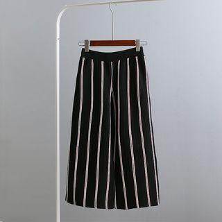 Striped Straight-leg Pants