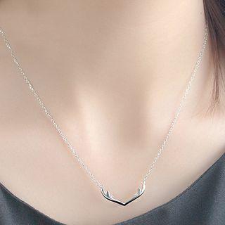 S925 Silver Antler Pendant Necklace