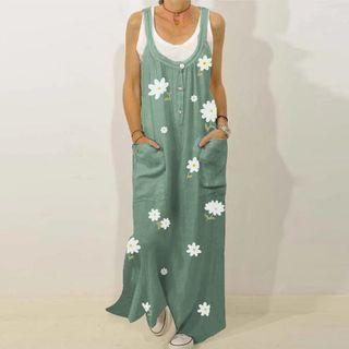 Floral Maxi Overall Dress