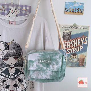 Tie-dye Canvas Crossbody Bag / Bag Charm / Set