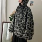 Leopard Print Hoodie As Shown In Figure - One Size