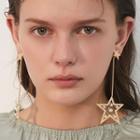 Alloy Star Dangle Earring 1 Pair - 925 Silver - One Size