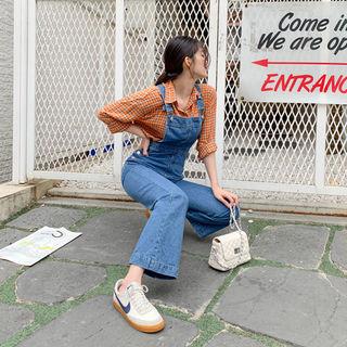 Washed Boot-cut Overall Jeans