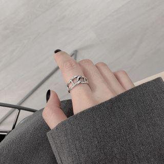 Chain Sterling Silver Open Ring 1 Pc - Silver - One Size