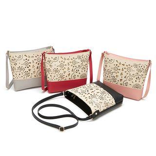 Laser Cut Floral Crossbody Bag