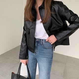 Pleather Trucker Jacket