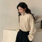 Rib-knit Set: Turtleneck Criss-cross Bolero + Tank Top