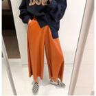 Elasticized-waist Faux-leather Pants In 4 Colors