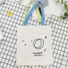Color-strap Printed Canvas Tote Bag Off-white - One Size