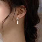 Sakura Faux Pearl Sterling Silver Dangle Earring 1 Pair - Silver - One Size