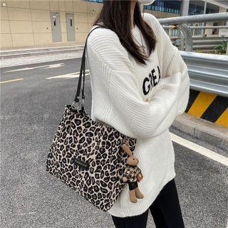 Leopard Print Tote Bag / Bag Charm / Set
