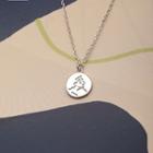 925 Sterling Silver Cartoon Disc Pendant Necklace Silver - One Size