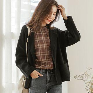 Slit-cuff Flap-pocket Cardigan