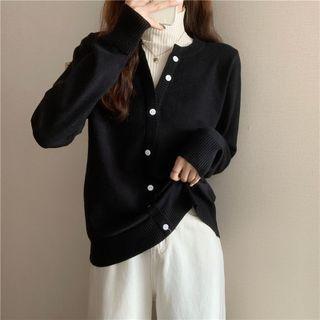 Mock-neck Panel Mock Two-piece Sweater