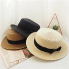 Bow Straw Boater Hat