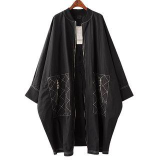 Batwing-sleeve Longline Light Jacket