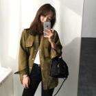 Military-look Snap-button Jacket