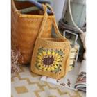 Floral Patterned Knit Crossbody Bag