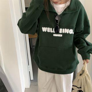 Long-sleeve Letter Print Polo Shirt