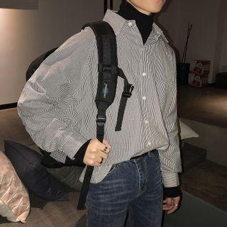 Long Sleeve Mock Two Piece Striped Shirt