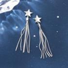 Star Sterling Silver Fringed Earring 1 Pair - S925 Silver - Silver - One Size