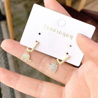 Rhinestone Elephant Dangle Earring