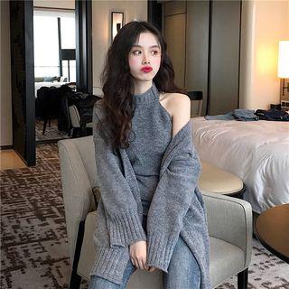 Halter Knit Top / Long Cardigan
