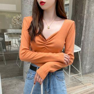 Ruched Light Knit Top In 7 Colors