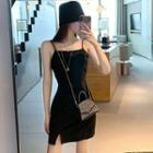 Spaghetti Strap Slit Mini Dress