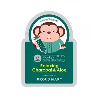 Proud Mary - Monkey Animal Mask Pack (relaxing Charcoal & Aloe)