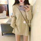 Cable Knit Hooded Knit Dress